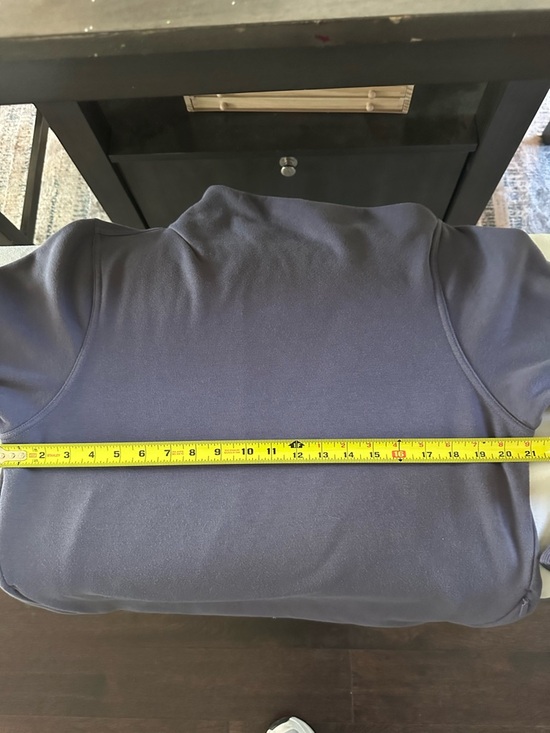 Athleta Cowl Neck Pullover Sweatshirt Large Purple Scuba Side Zip Pockets - Picture 10 of 16